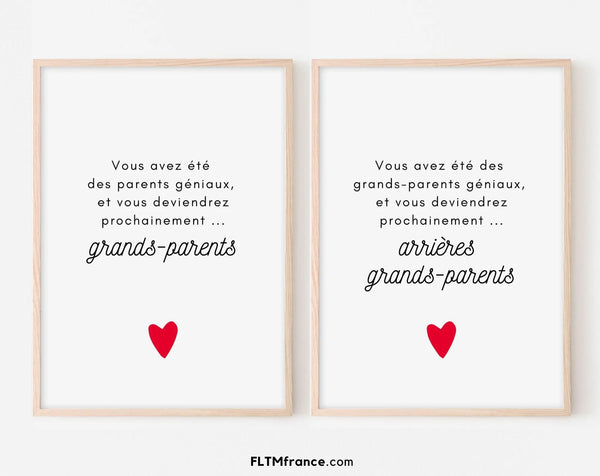 Annonce grossesse aux grands-parents et arrière grands-parents