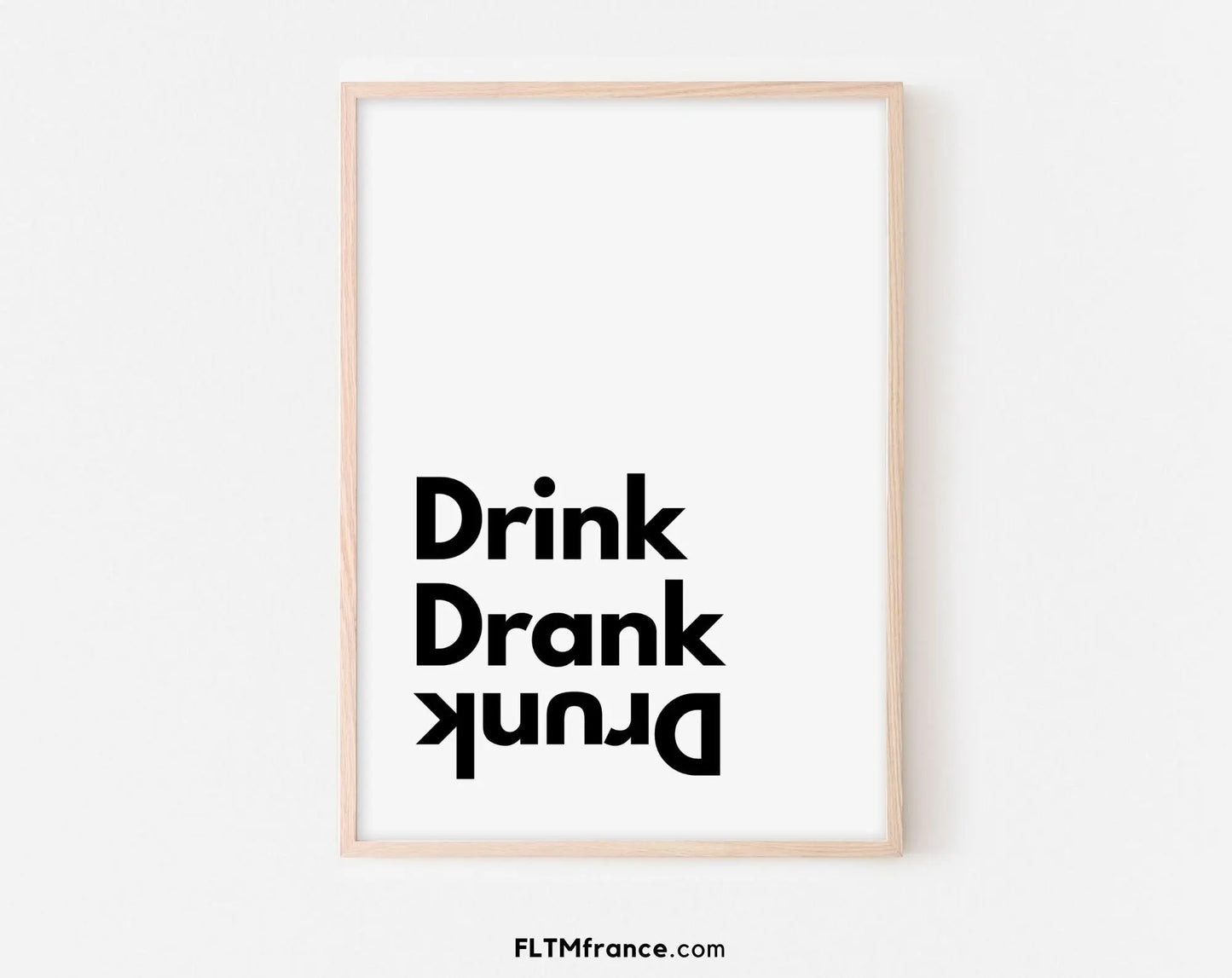 Drink drank drunk affiche du nouvel an 2024 - Art mural du nouvel an - Décoration du réveillon du nouvel an - Poster à imprimer FLTMfrance - FLTMfrance
