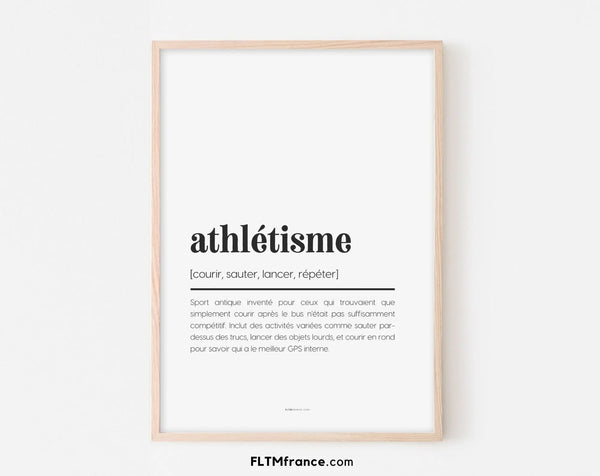 Affiche définition athlétisme - Affiche définition humour sport