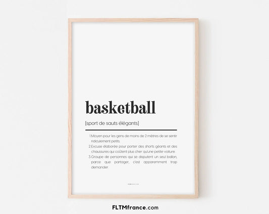 Affiche définition basketball - Affiche définition humour sport FLTMfrance