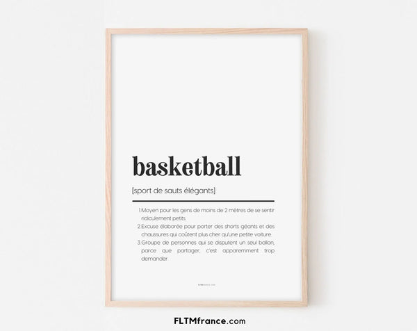 Affiche définition basketball - Affiche définition humour sport