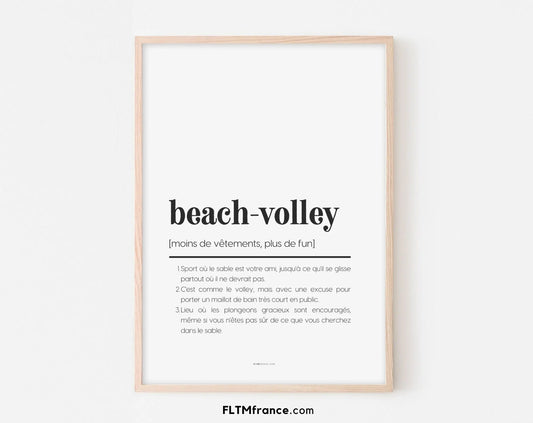 Affiche définition beach-volley - Affiche définition humour sport FLTMfrance