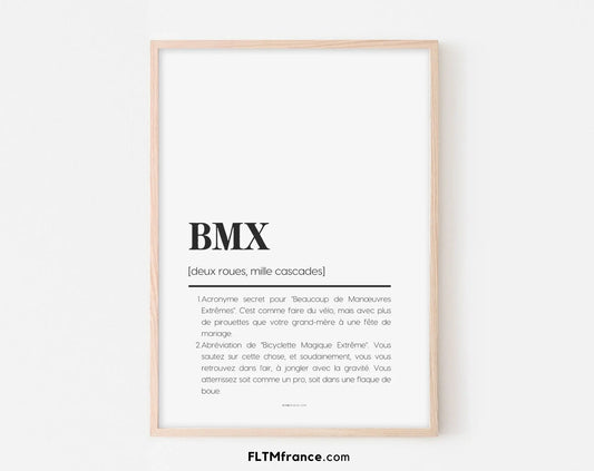 Affiche définition BMX humour - Affiche définition humour sport FLTMfrance