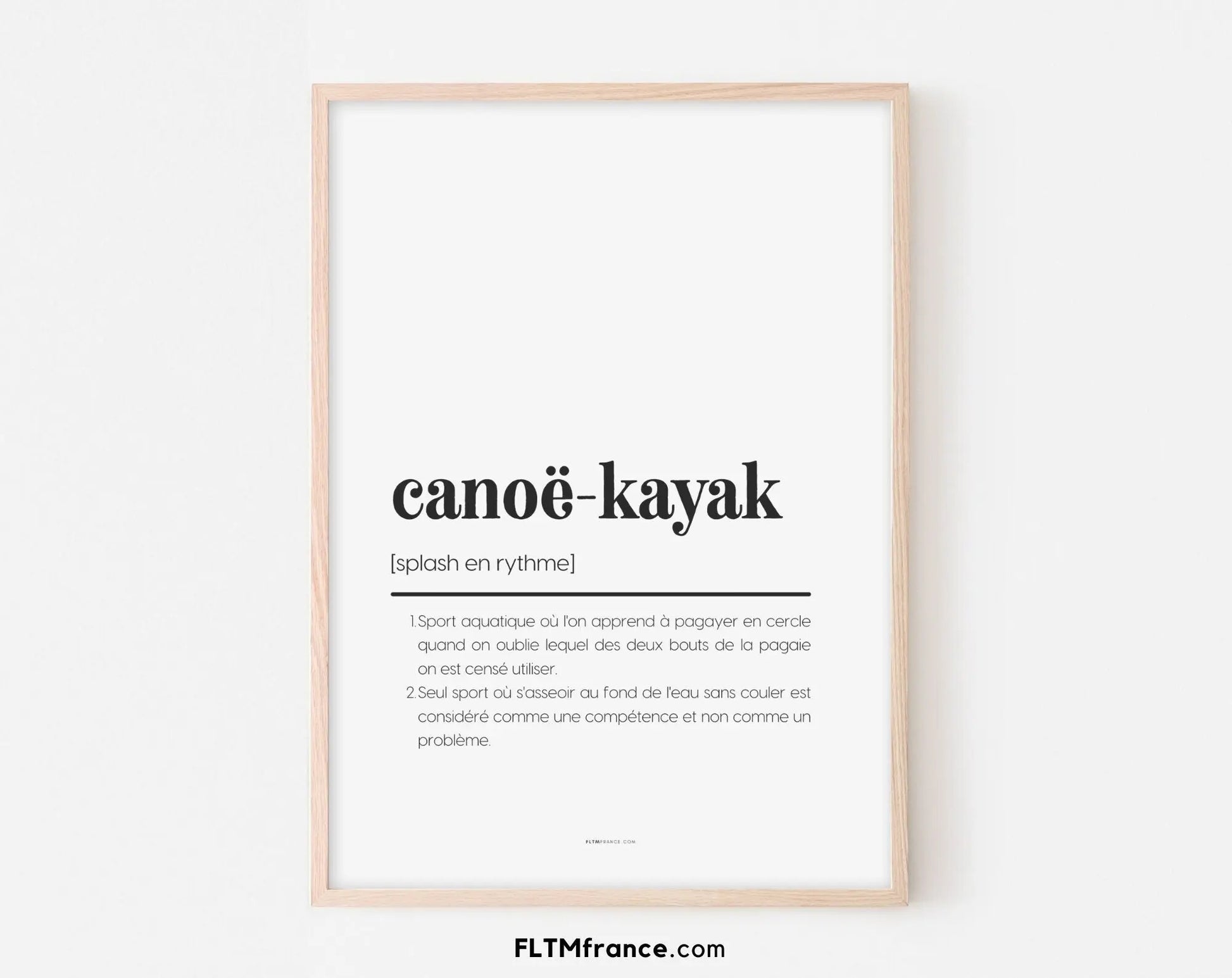 Affiche définition canoë-kayak - Affiche définition humour FLTMfrance