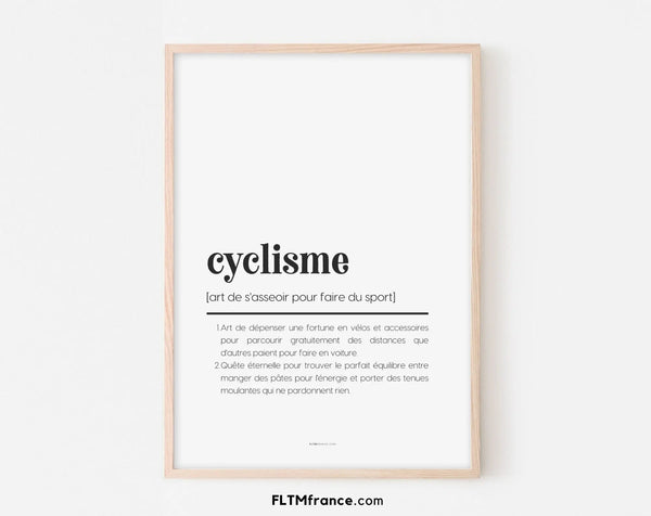 Affiche définition cyclisme - Affiche définition humour sport