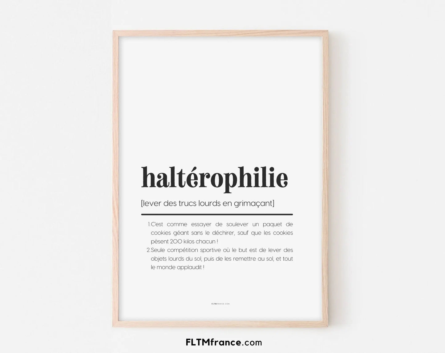 Affiche définition haltérophilie - Affiche définition humour sport FLTMfrance