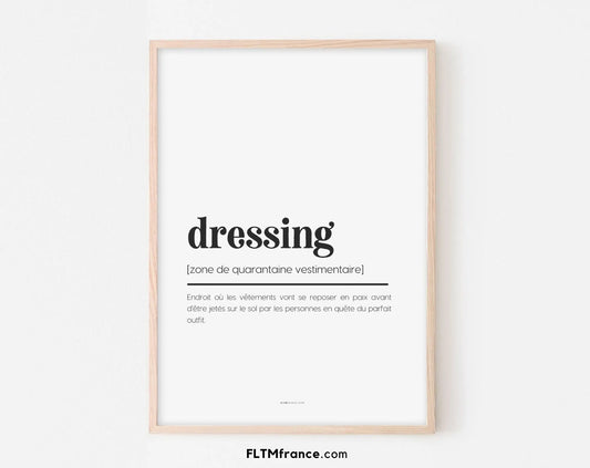 Affiche définition dressing - Affiche définition humour FLTMfrance