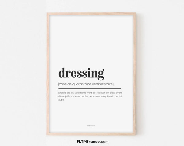 Affiche définition dressing - Affiche définition humour
