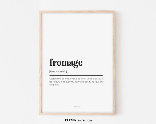 Affiche définition fromage - Affiche définition humour cuisine