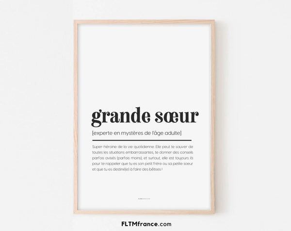 Affiche grande sœur - Affiche humour familial