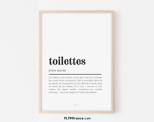 Affiche définition toilettes - Affiche définition humour FLTMfrance
