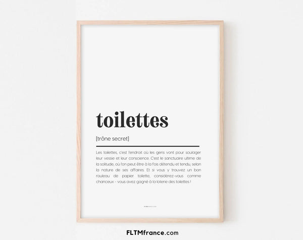Affiche définition toilettes - Affiche définition humour