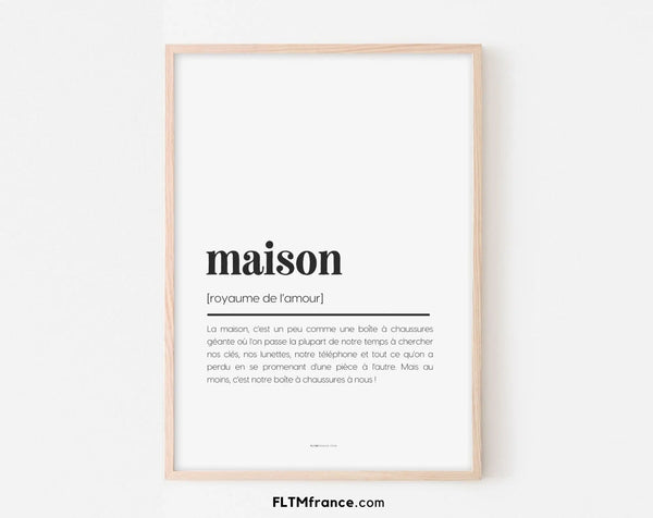 Affiche définition maison - Affiche définition humour famille