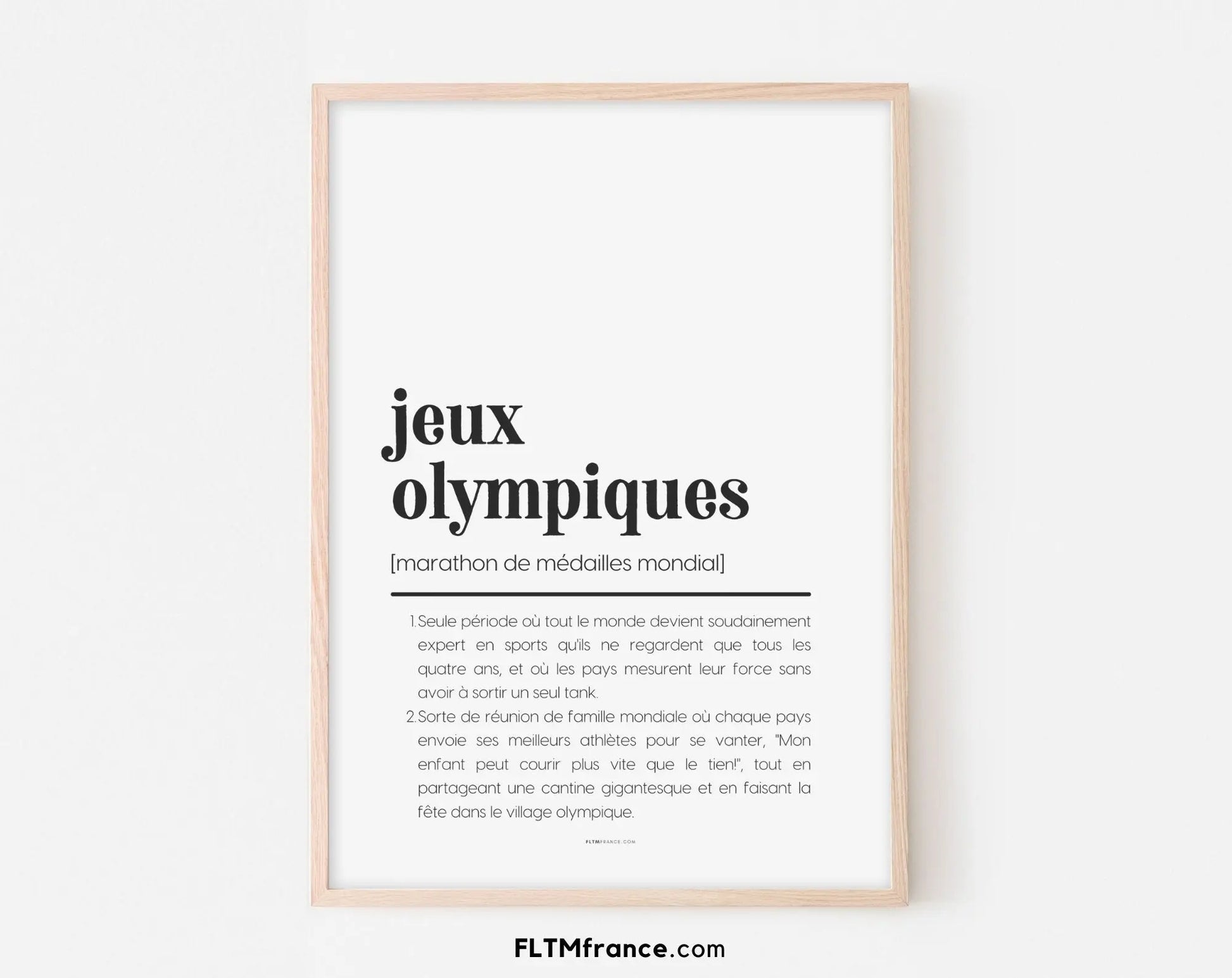 Affiche définition Jeux Olympiques - Affiche définition humour sport FLTMfrance