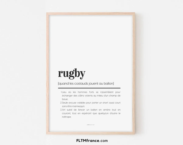 Affiche définition rugby - Affiche définition humour sport