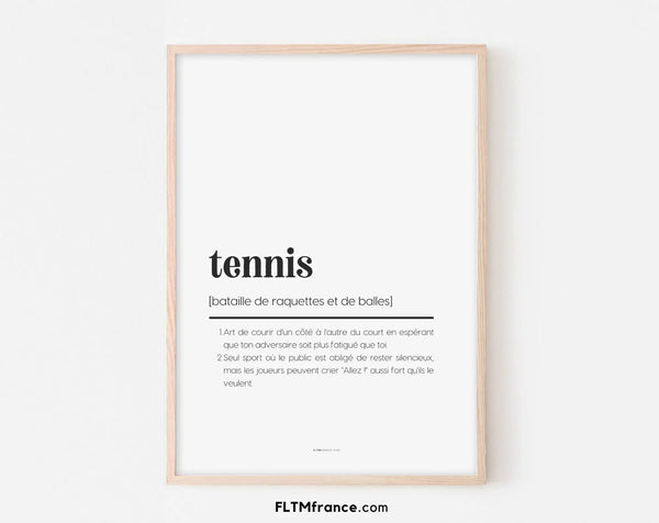Affiche définition tennis - Affiche définition humour sport