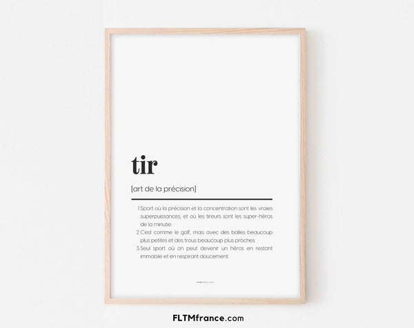 Affiche définition tir - Affiche définition humour sport