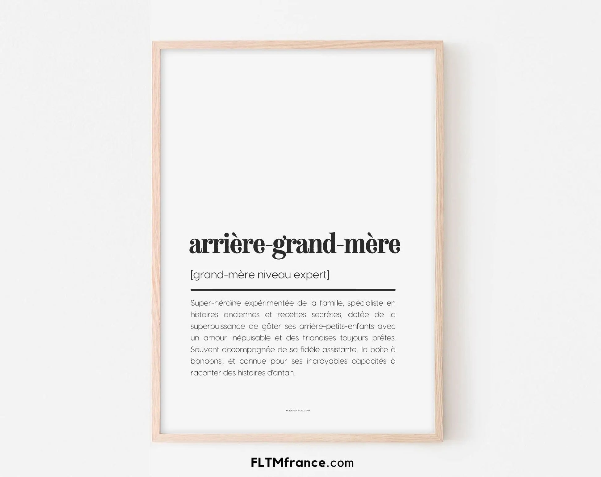 Affiche définition arrière grand-mère - Affiche définition humour FLTMfrance