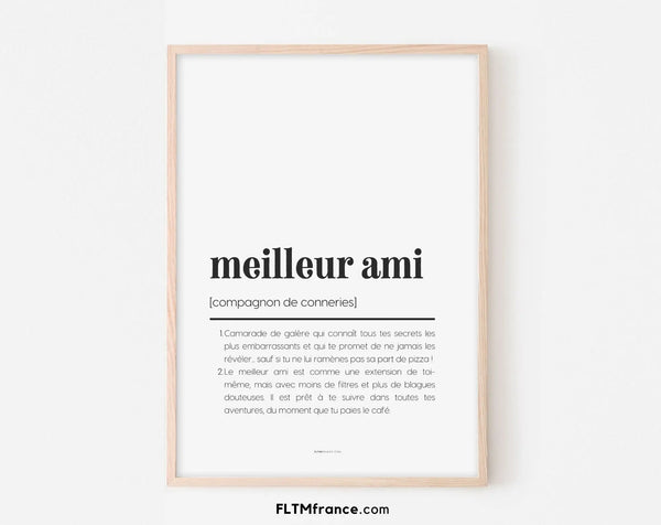 Affiche définition meilleur ami - Affiche définition humour