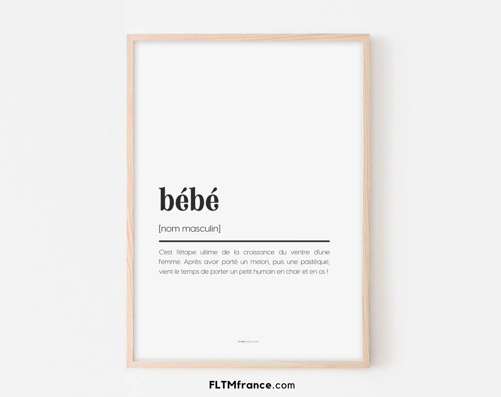 Affiche définition bébé - Carte d'annonce grossesse - Idée cadeau cade ...