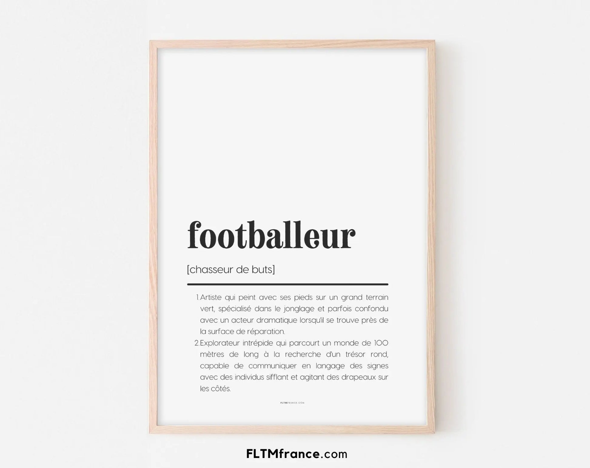 Affiche définition footballeur - Affiche définition humour sport FLTMfrance