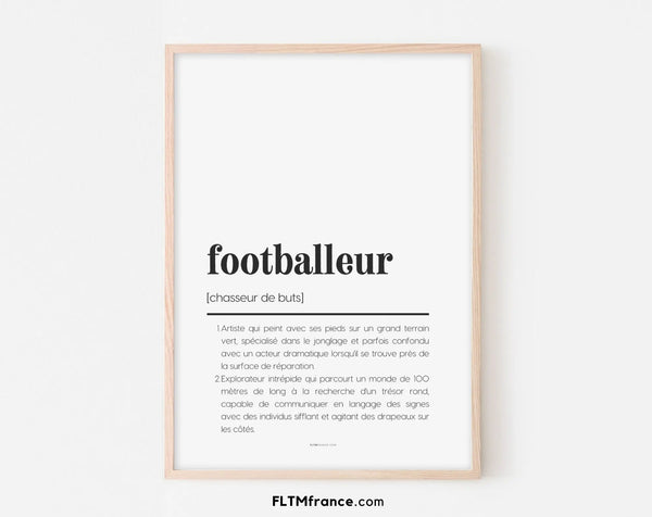 Affiche définition footballeur - Affiche définition humour sport