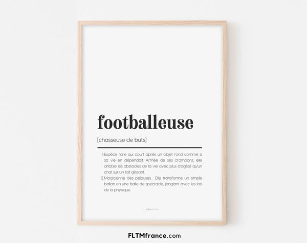 Affiche définition footballeuse - Affiche définition humour sport