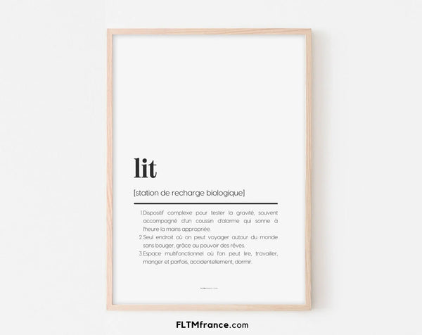 Affiche lit - Affiche humour