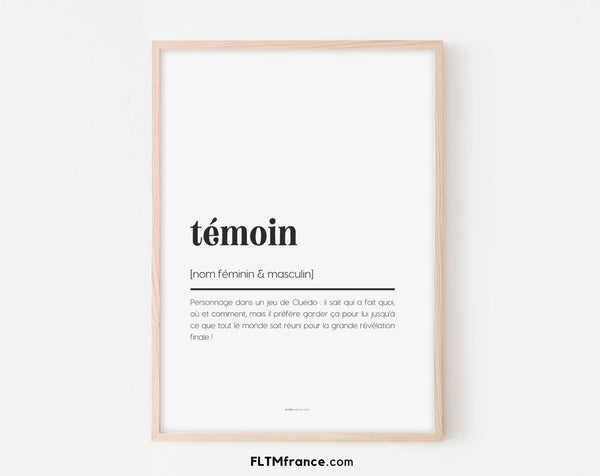 Affiche témoin - Affiche humour mariage