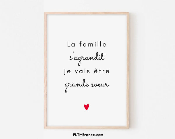 La famille s'agrandit je vais être grande sœur - Annonce grossesse