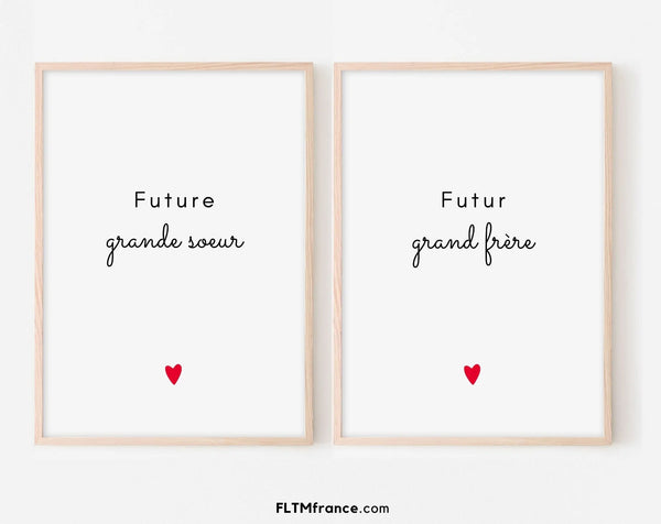 Affiches Futur grand frère et future grande sœur - Annonce grossesse originale