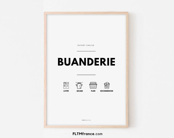 Affiche buanderie à imprimer - Décoration buanderie