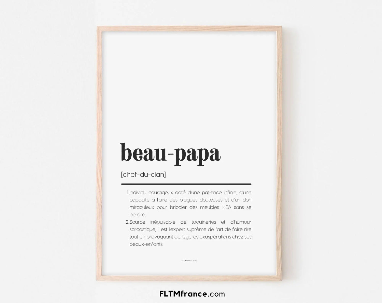 Affiche définition beau-papa - Affiche définition humour famille FLTMfrance