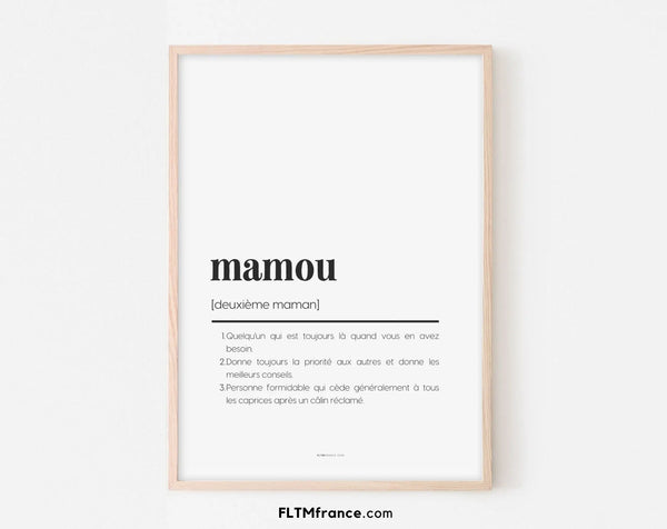 Affiche définition mamou - Affiche définition humour famille