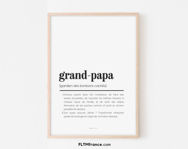 Affiche définition grand-papa - Affiche définition humour famille