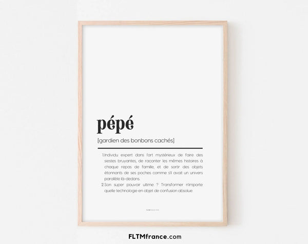 Affiche définition pépé - Affiche définition humour famille