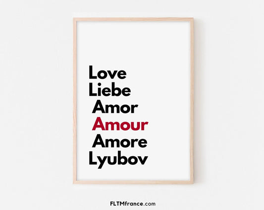 Love Liebe Amour - Affiche Saint-Valentin FLTMfrance