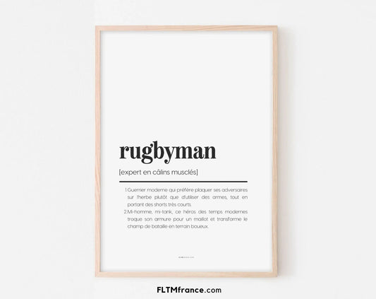 Affiche définition rugbyman - Affiche définition humour sport FLTMfrance