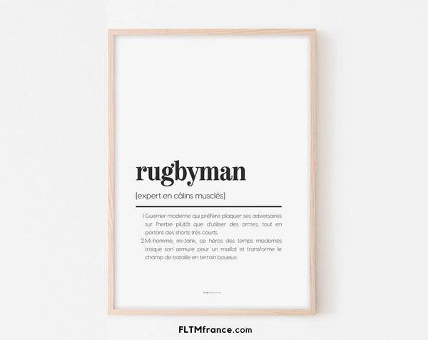 Affiche définition rugbyman - Affiche définition humour sport