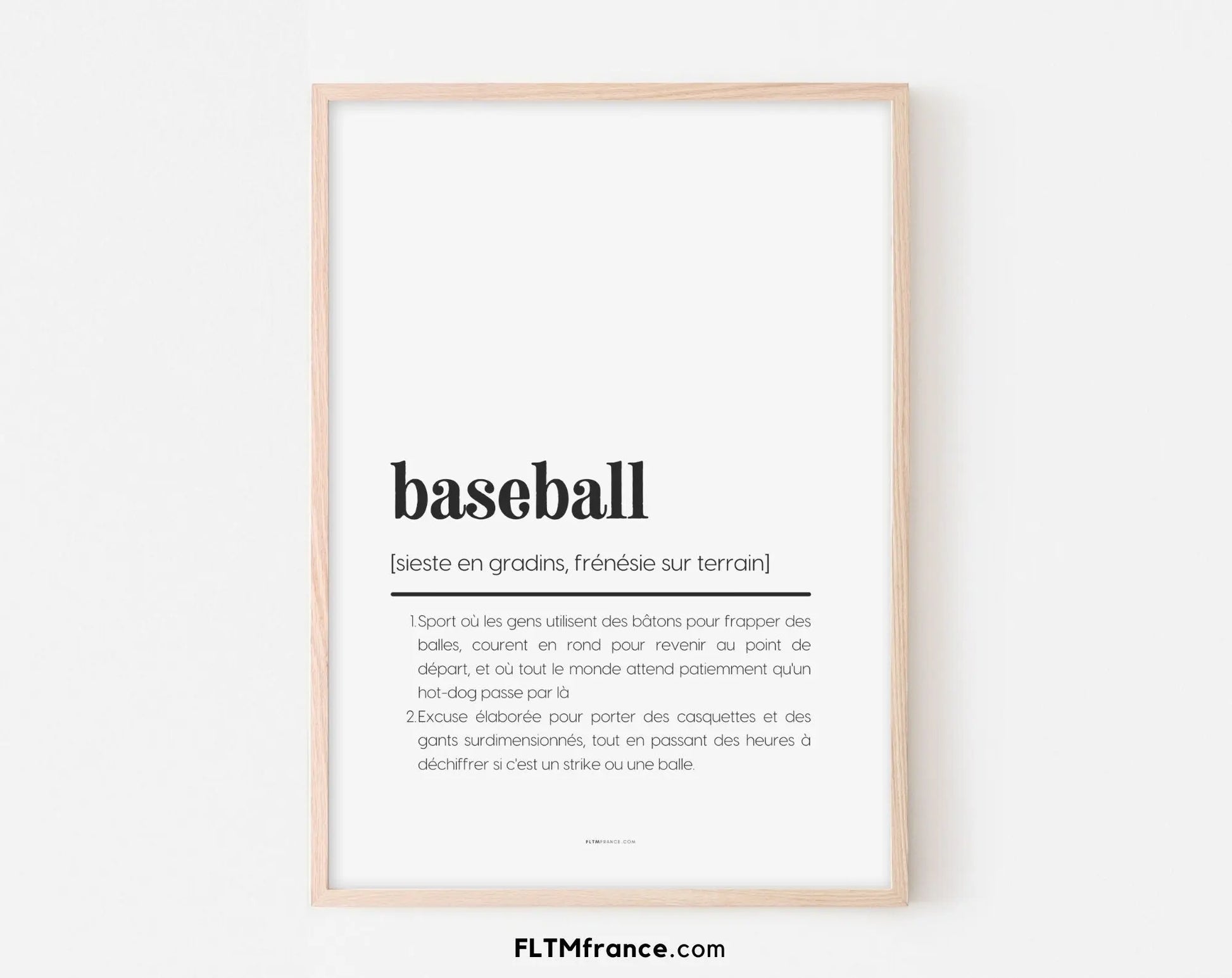 Affiche définition baseball - Affiche définition humour sport FLTMfrance