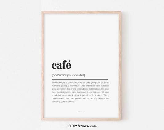 Affiche définition café - Affiche définition humour FLTMfrance