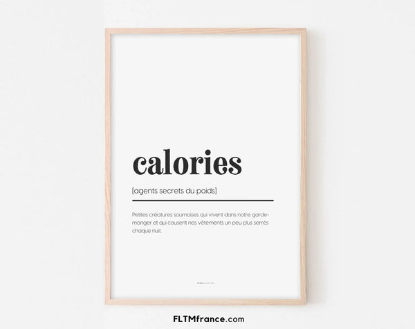 Affiche définition calories - Affiche définition humour