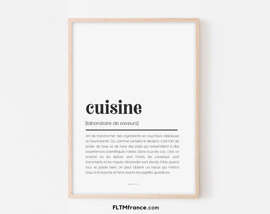 Affiche définition cuisine - Affiche définition humour FLTMfrance
