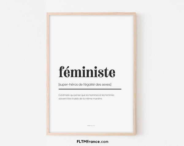 Affiche définition féministe - Affiche définition humour