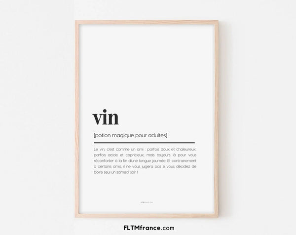 Affiche définition vin - Affiche définition humour