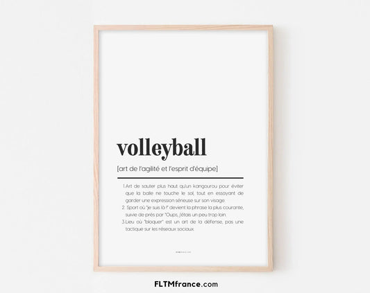 Affiche définition volleyball - Affiche définition humour sport FLTMfrance