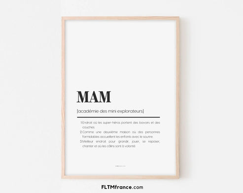 Affiche définition MAM humour métier | FLTM