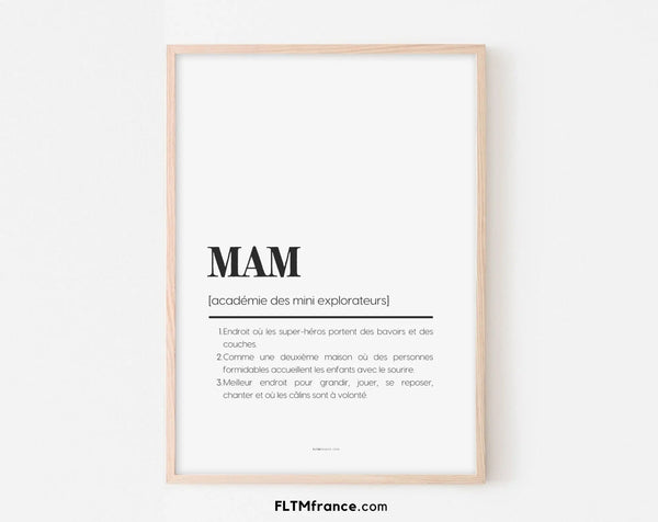Affiche définition MAM - Affiche définition humour métier