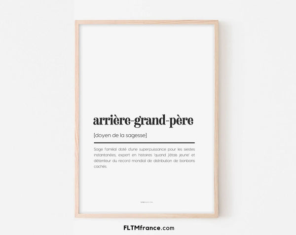 Affiche définition arrière grand-père - Affiche définition humour
