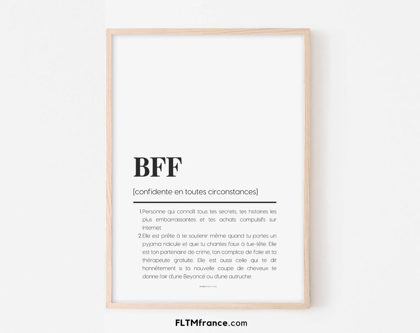 Affiche définition BFF - Affiche définition humour FLTMfrance